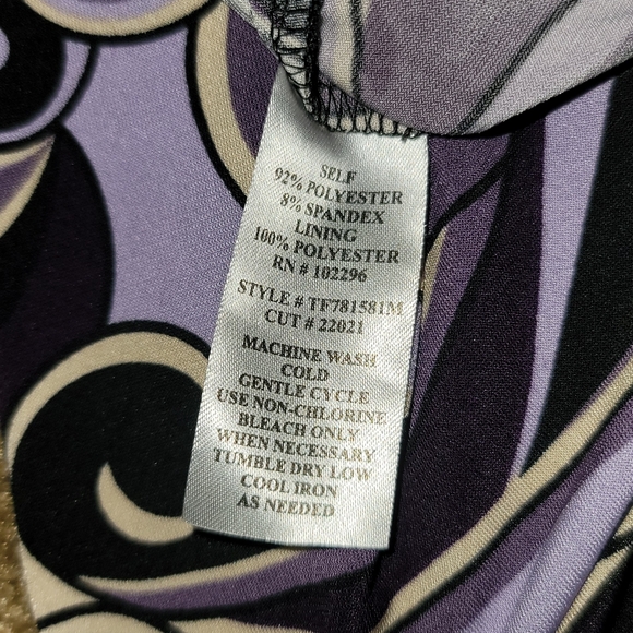 Dressbarn Black and Purple Y2K Halter Top Dress Size 10 - Picture 5 of 5